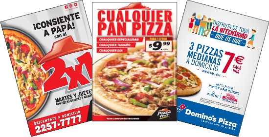 Anuncios publicitarios de pizzas